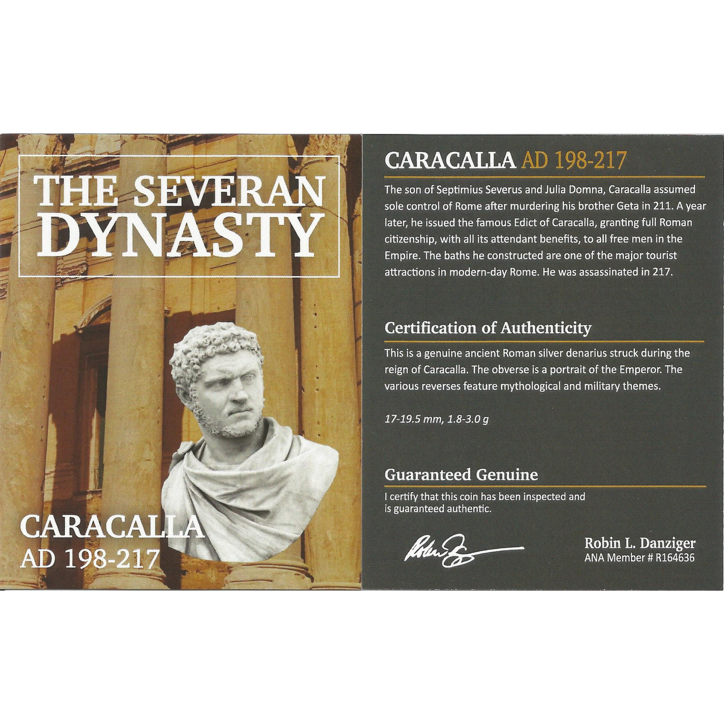 Ancient Roman Silver - Denarius of Caracalla AD 198-217 - NGC VF - CoinsTV