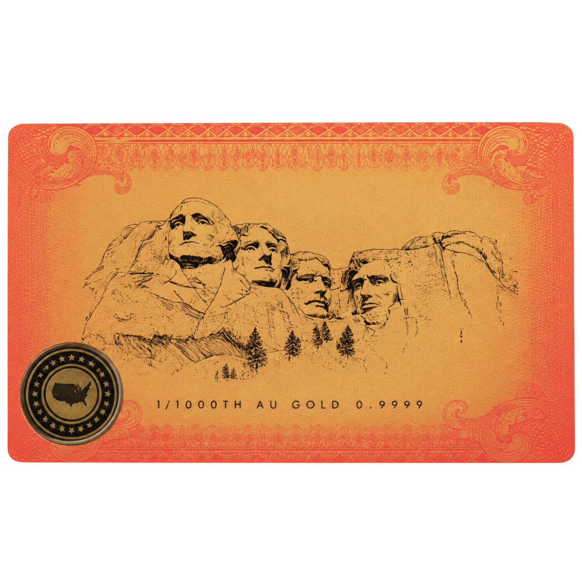 Mount Rushmore 250th Anniversary 1/1000th oz Gold