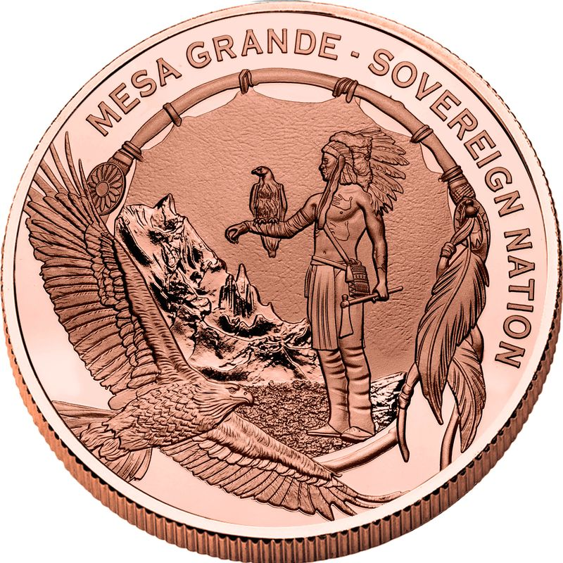 2025 Mesa Grande Red Wolf Colorized Proof 5 oz Copper Coin - CoinsTV