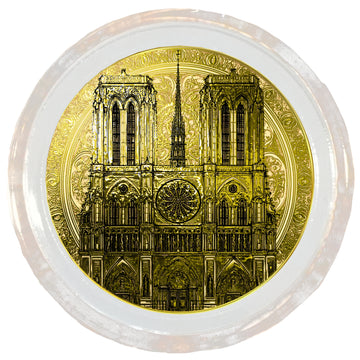 2025 Liberia Notre Dame 1/1000 oz Gold Coin in Card