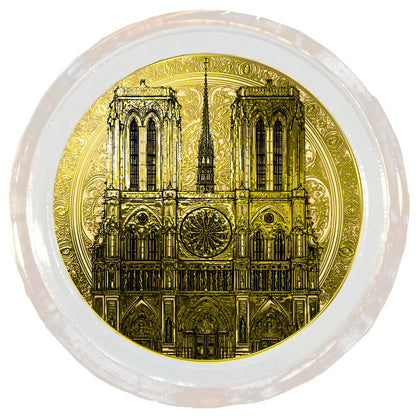 2025 Liberia Notre Dame 1/1000 oz Gold Coin in Card