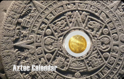 2025 Niue Aztec Calendar 1/1000 oz Gold Coin in Card - CoinsTV
