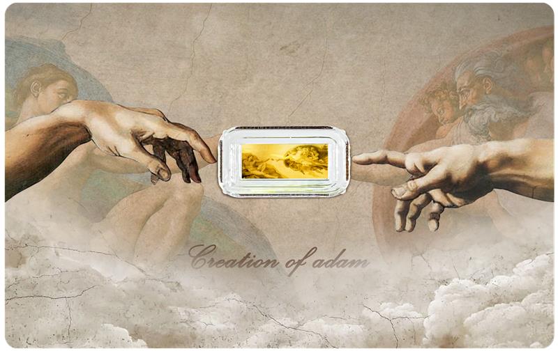 2025 Niue Creation of Adam 1/1000 oz Gold Coin in Card