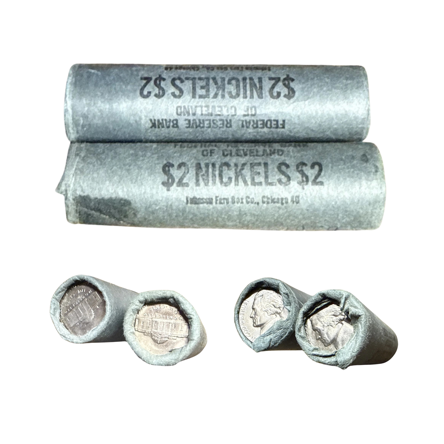 Jefferson Nickel OBW Roll of 40 Grab Bag - CoinsTV