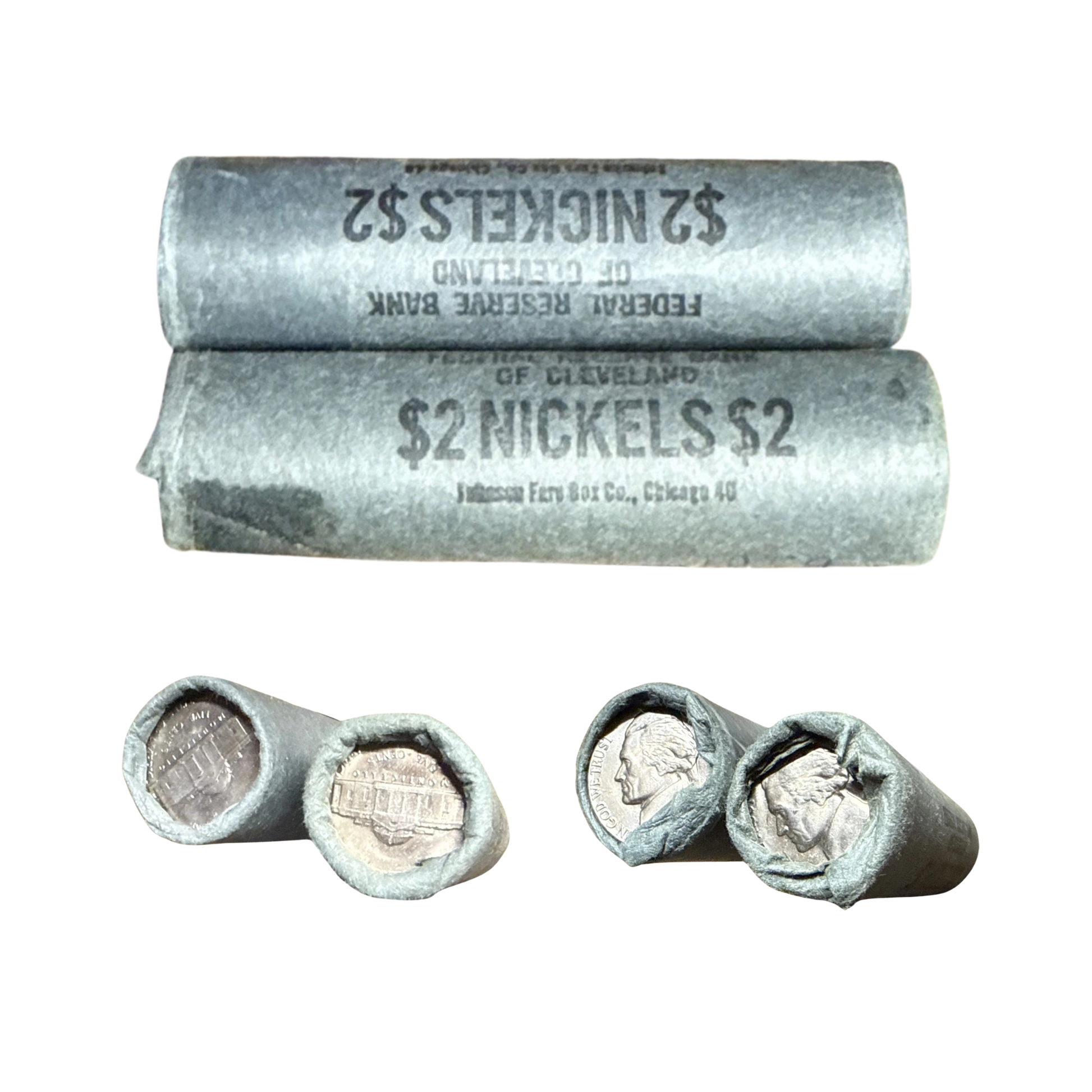 Jefferson Nickel OBW Roll of 40 Grab Bag - CoinsTV