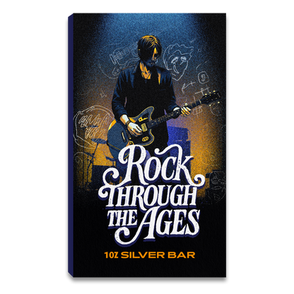 Rock Through the Ages Series 5: 90s 1 oz Silver Bar - CoinsTV