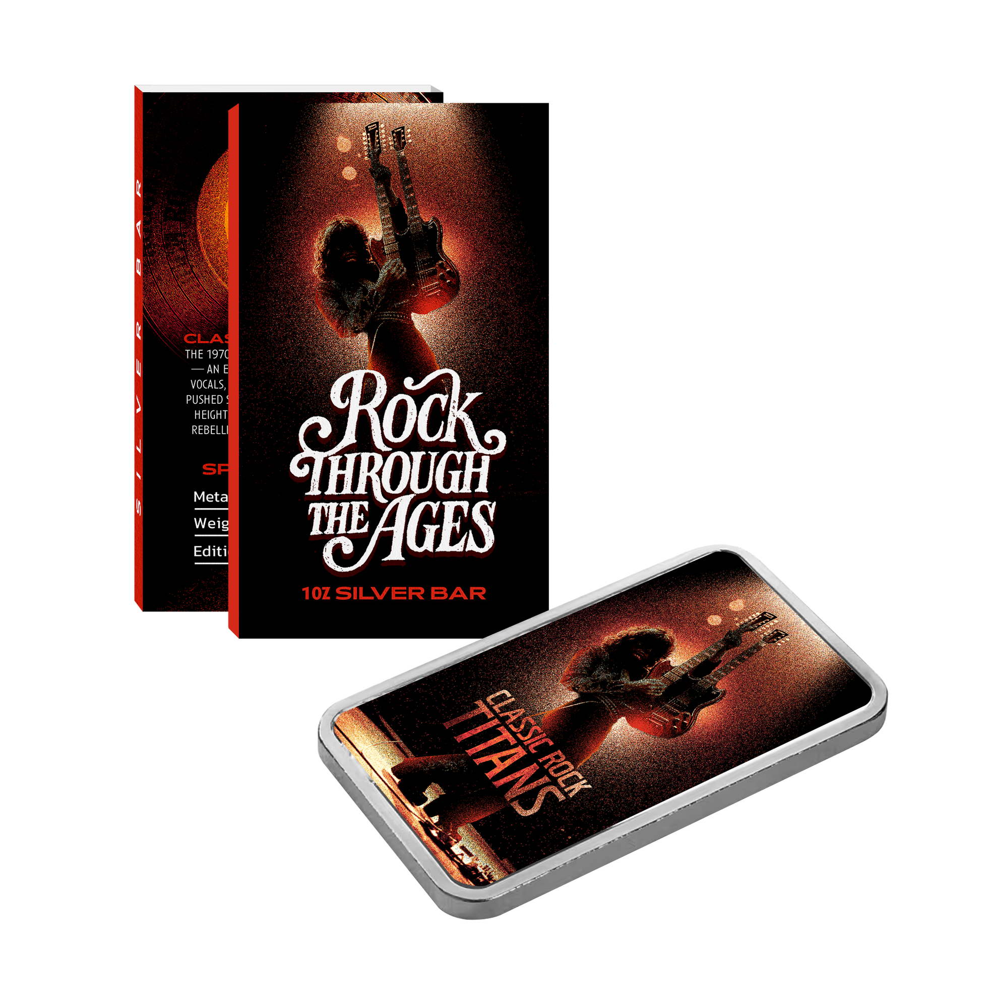 Rock Through the Ages Series 3: 70s 1 oz Silver Bar - CoinsTV
