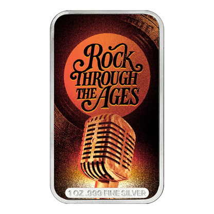 Rock Through the Ages Series 3: 70s 1 oz Silver Bar - CoinsTV