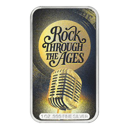 Rock Through the Ages Series 5: 90s 1 oz Silver Bar - CoinsTV