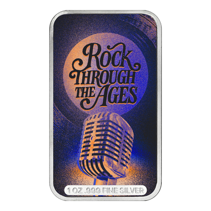 Rock Through the Ages Series 4: 80s 1 oz Silver Bar - CoinsTV