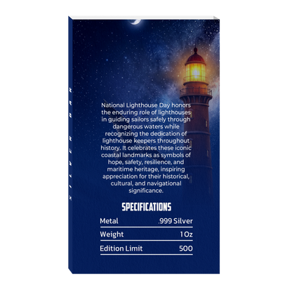 National Lighthouse Day 1 oz Silver Bar Edition