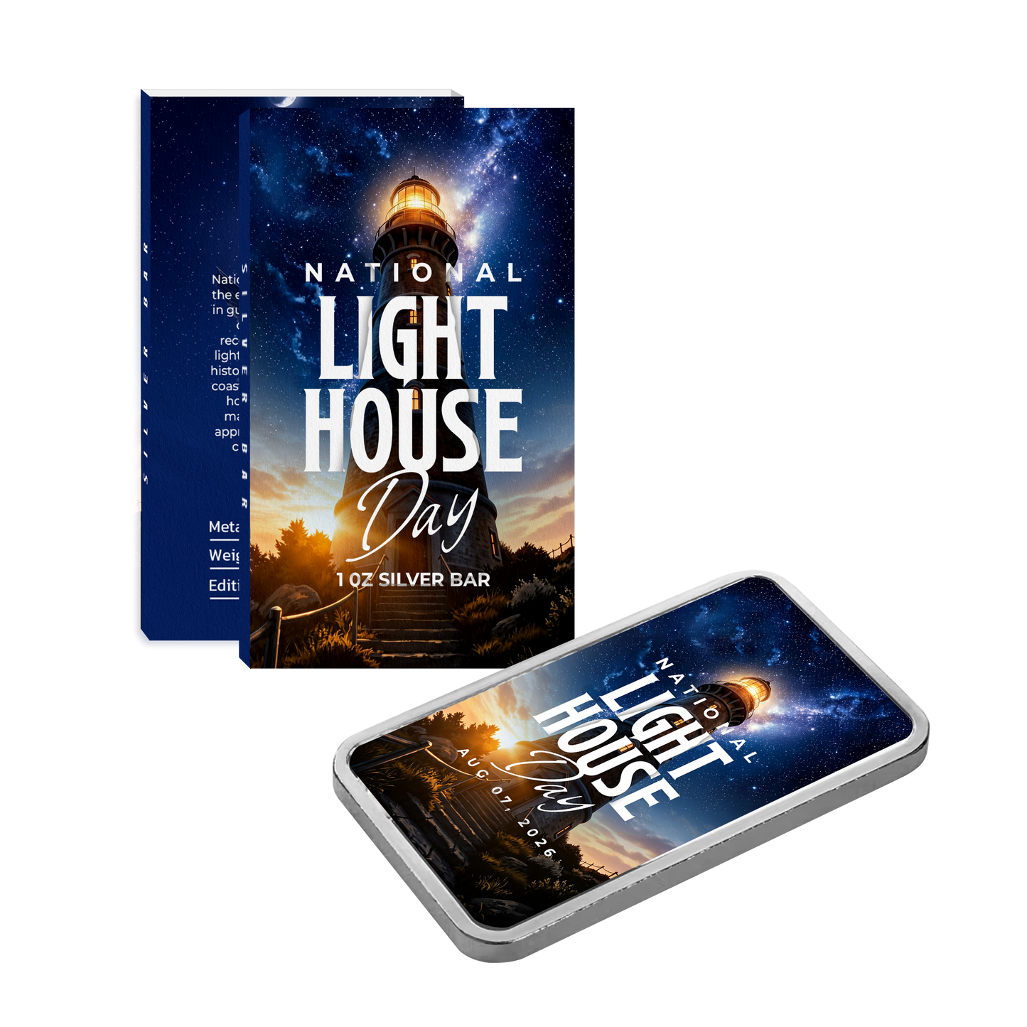 National Lighthouse Day 1 oz Silver Bar Edition