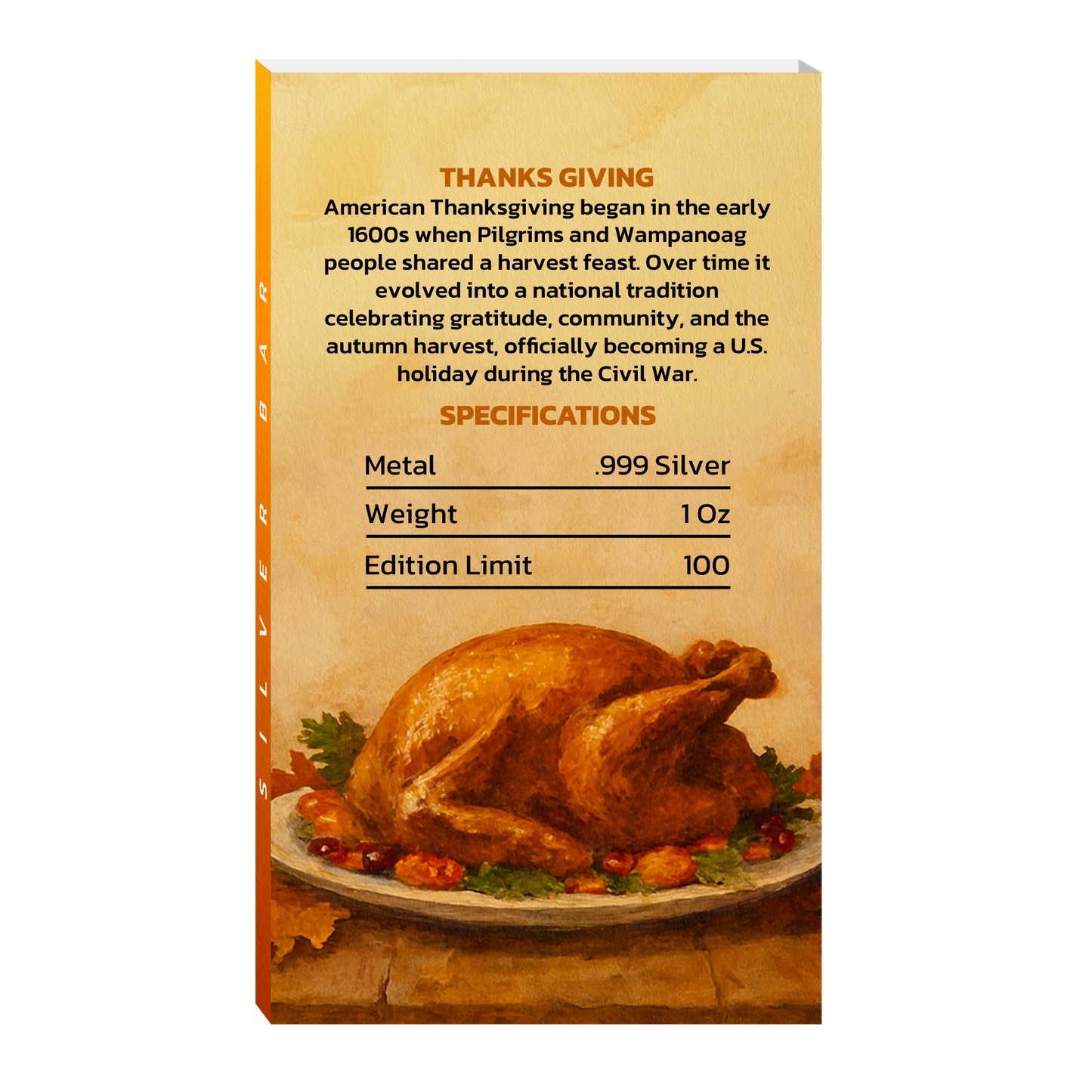 Happy Thanksgiving Edition 1 oz Silver Bar