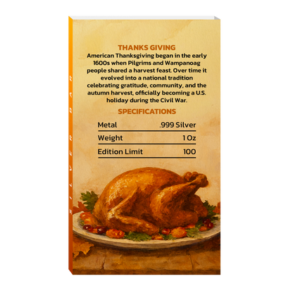 Happy Thanksgiving Edition 1 oz Silver Bar