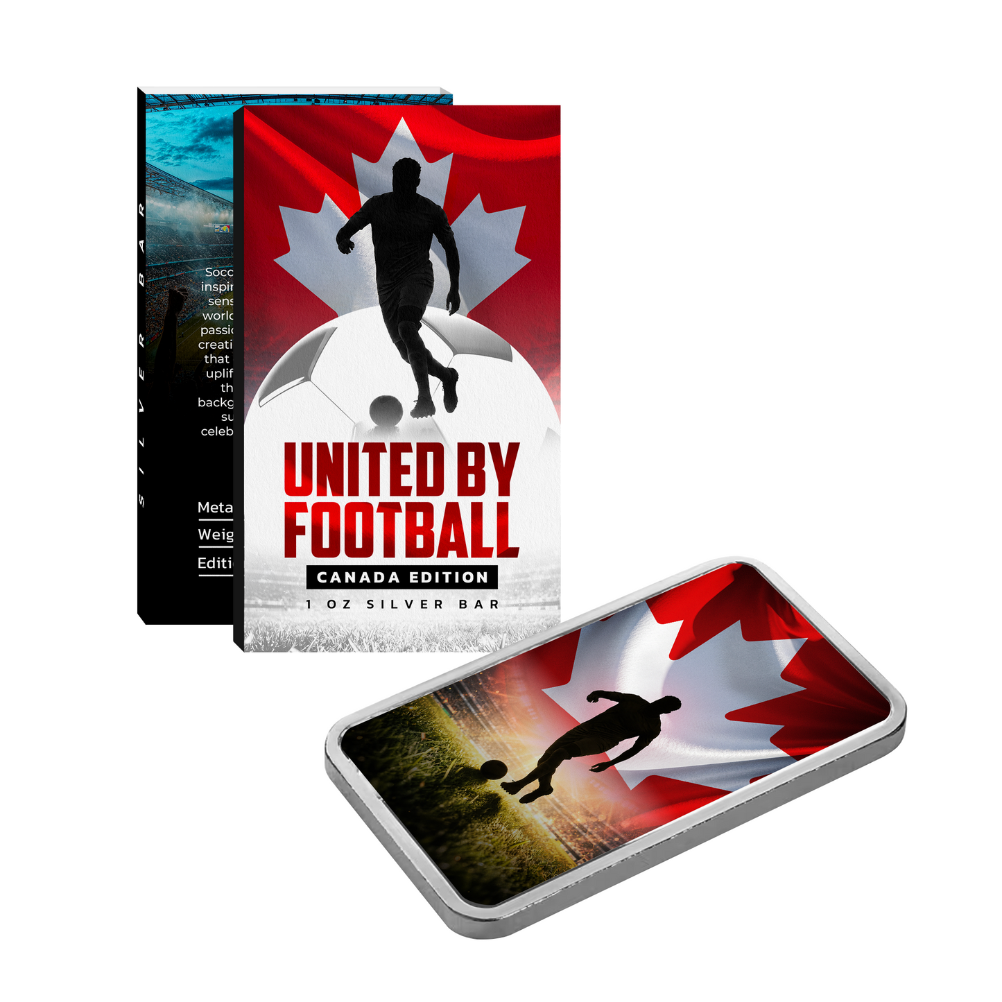 United by Football 1 oz Silver Bar - Canada Edition