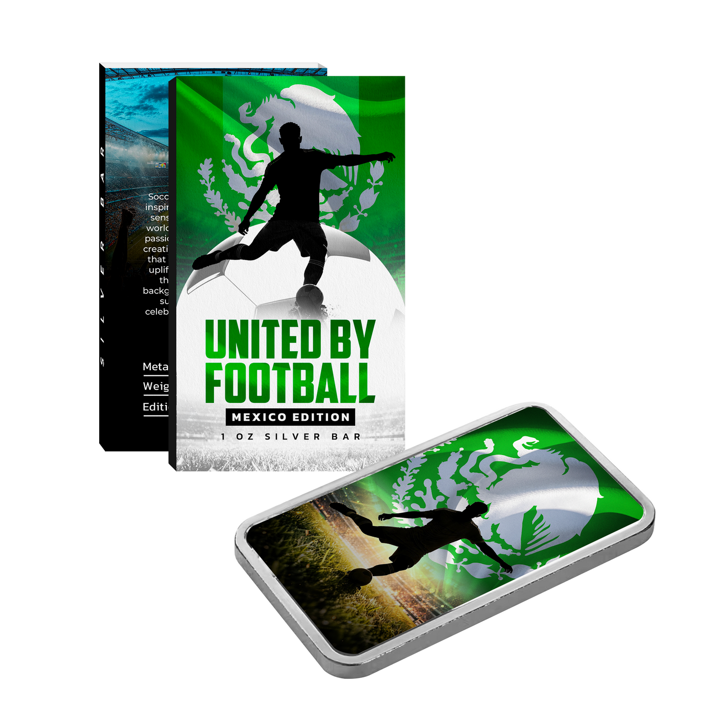 United by Football 1 oz Silver Bar - Mexico Edition