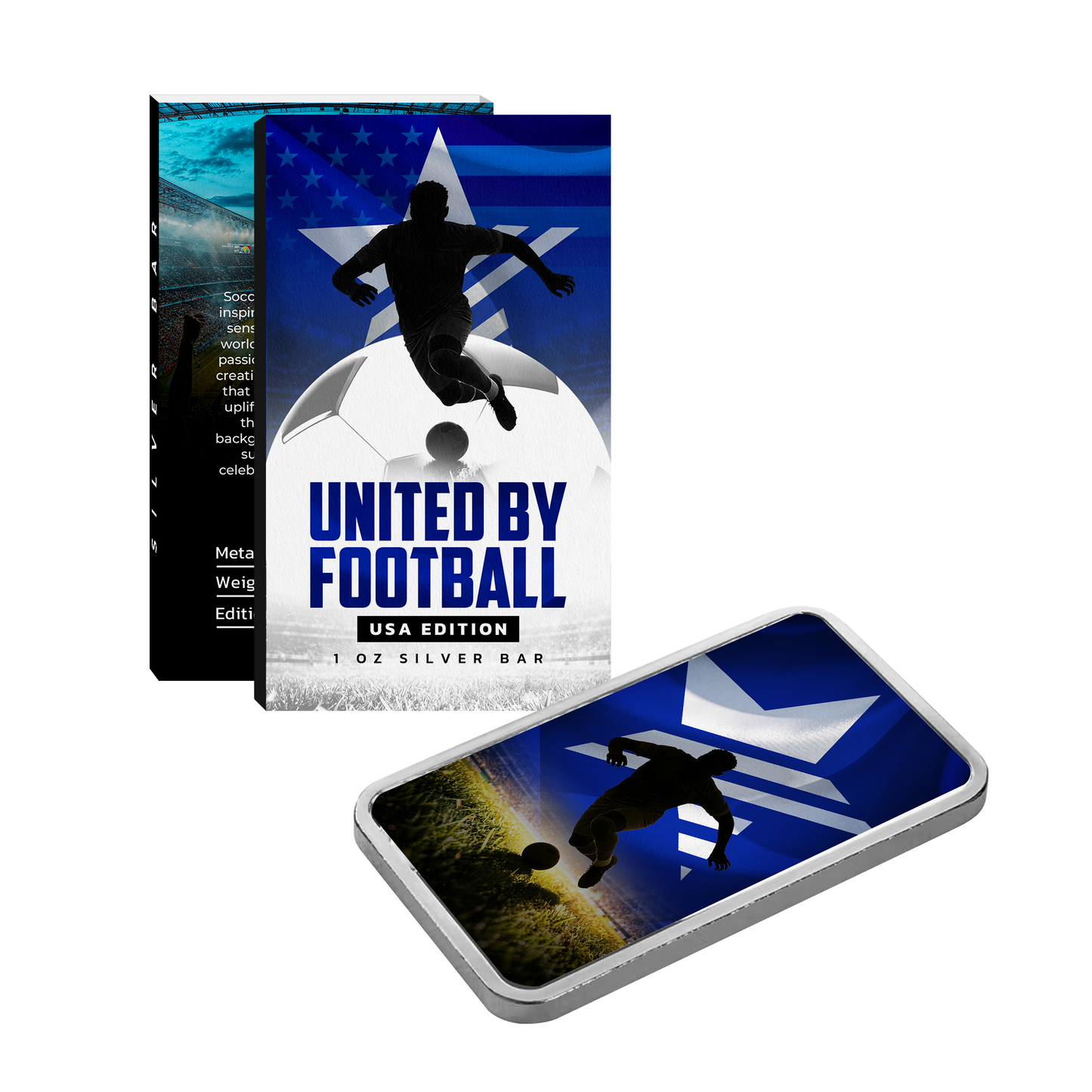 United by Football 1 oz Silver Bar - USA Edition