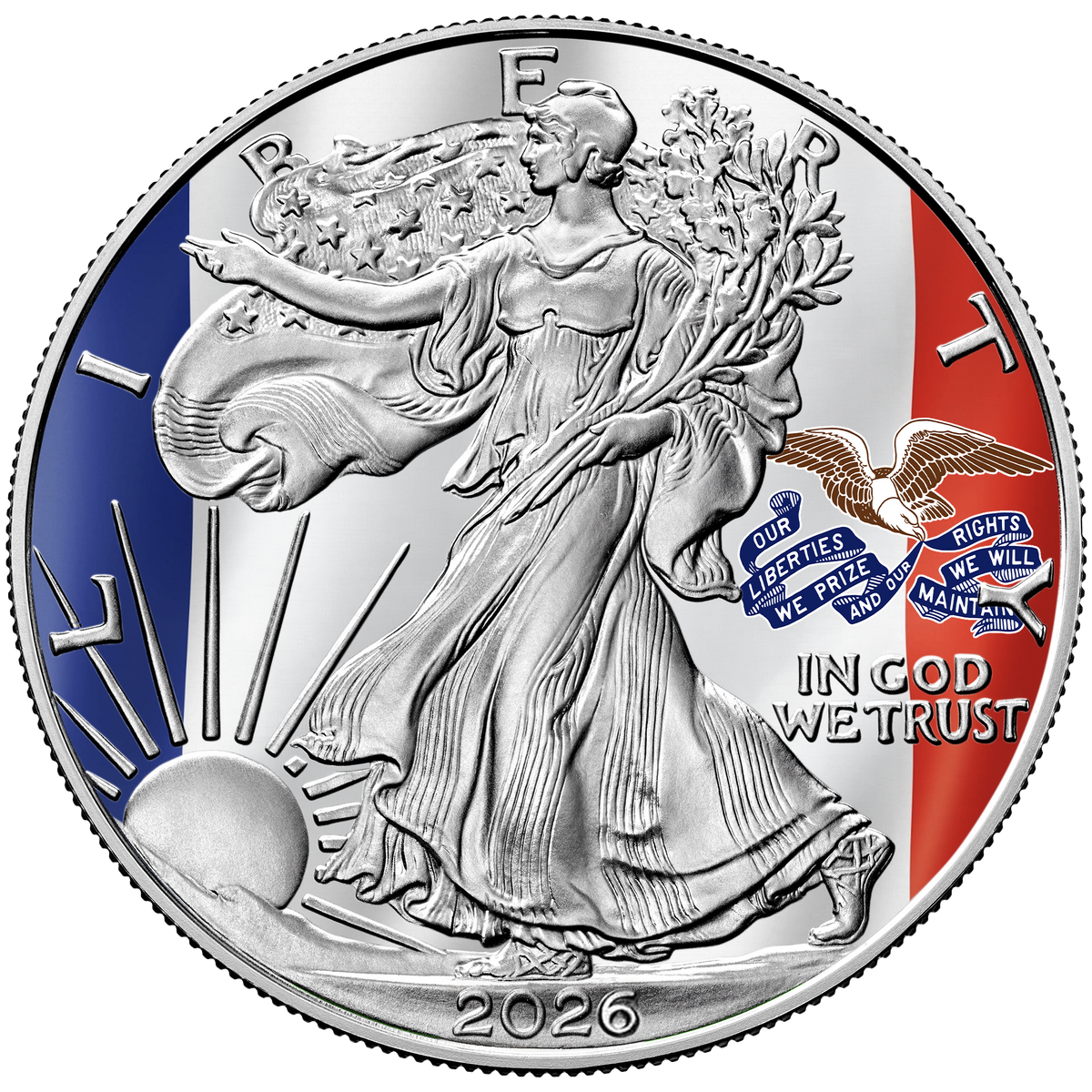 2026 State Flags Silver Eagle - Iowa Limited Edition
