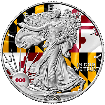 2026 State Flags Silver Eagle - Maryland Limited Edition