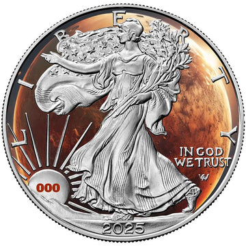 2025 Mars Silver Eagle - Planets of the Solar System Series - CoinsTV