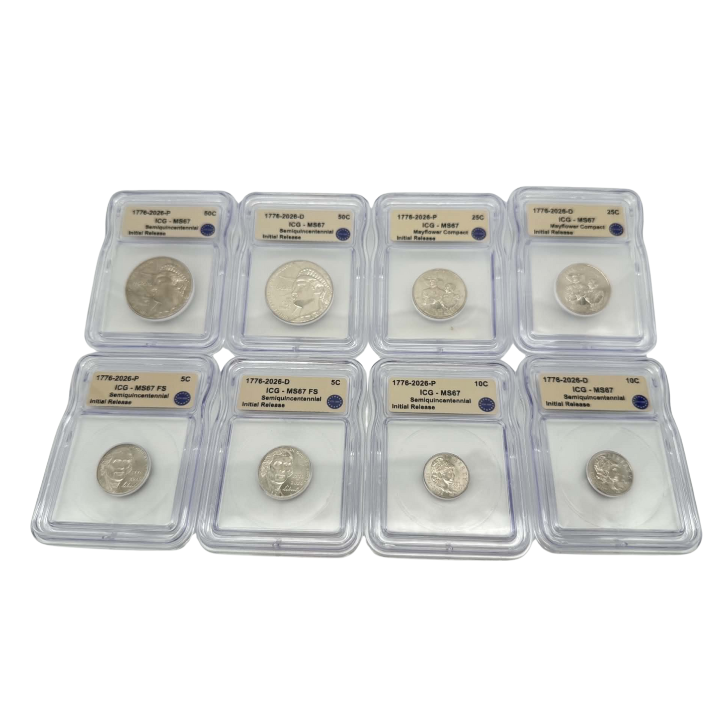 2026 America 250th Semiquincentennial 8-Piece Set P&D - ICG MS67 Initial Release