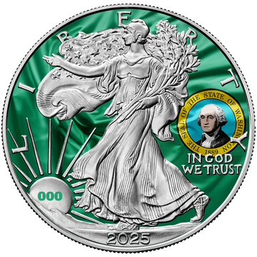 2025 State Flags Silver Eagle - Washington Limited Edition