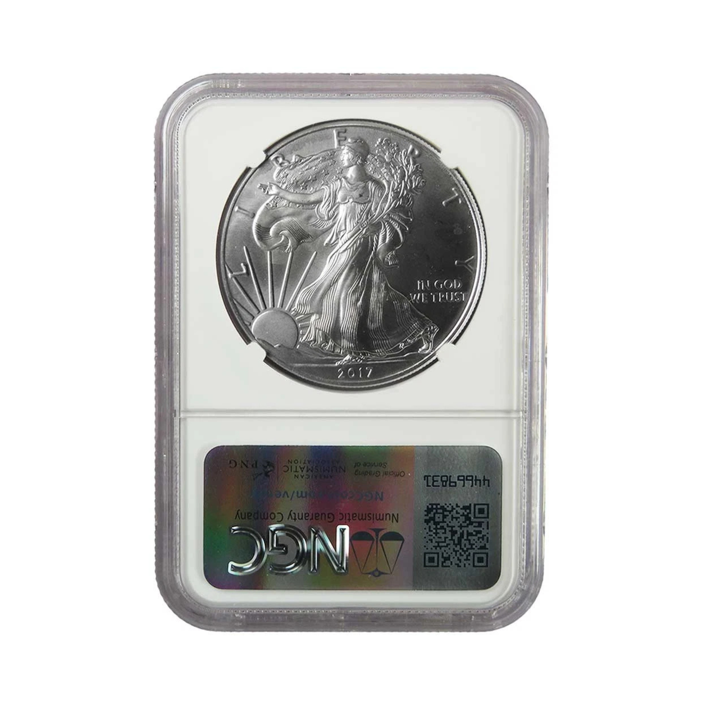 2017 Silver Eagle - Mint Error Reverse Struck Thru - NGC MS69 - CoinsTV