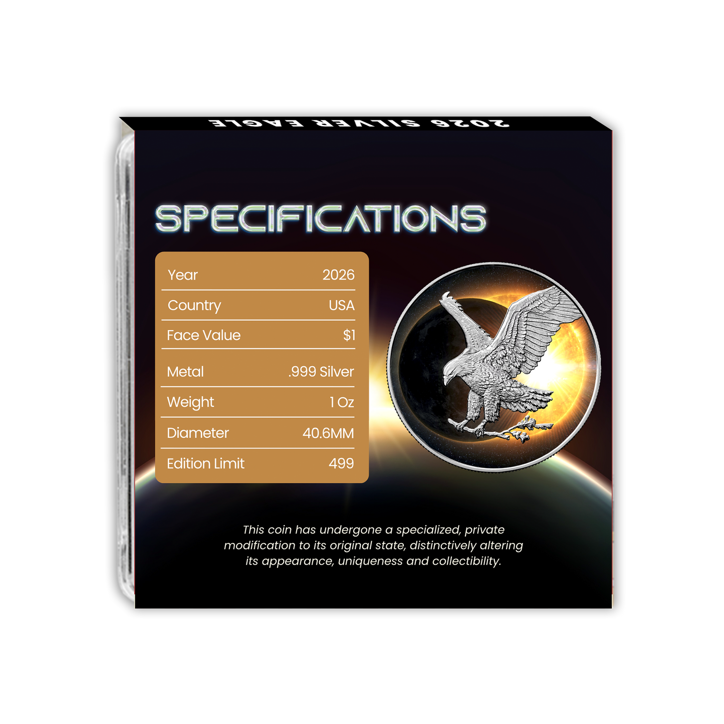 2026 Silver Eagle - Solar Eclipse