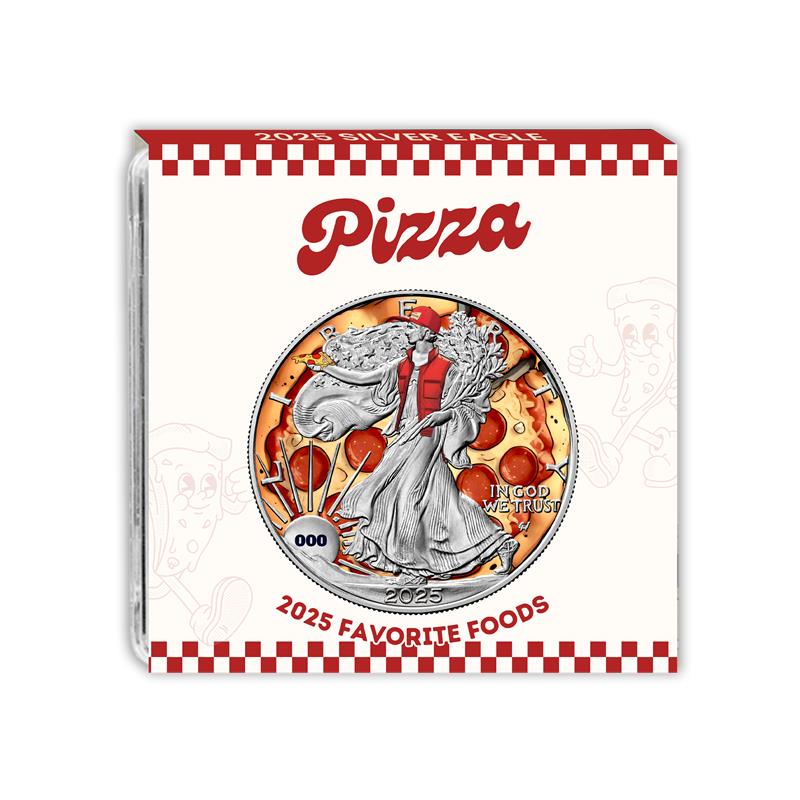 2025 Chromatics Favorite Foods Silver Eagle - Pizza Edition - CoinsTV