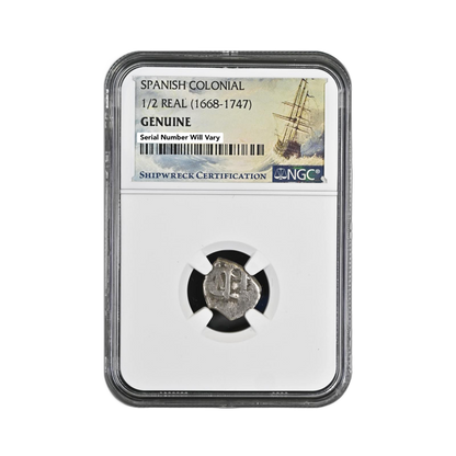 1668-1747 Spanish Shipwreck 1/2 Reale NGC - CoinsTV