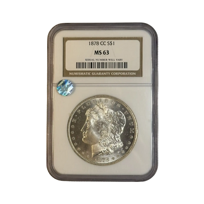 1878-CC Morgan Silver Dollar Carson City - NGC MS63 Sight White