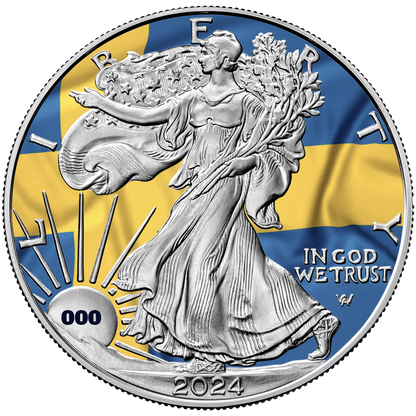 2024 Flags of the World Silver Eagle - Sweden - First Edition