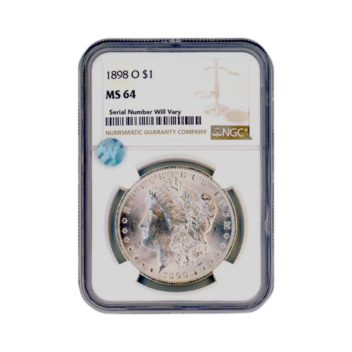 1898 O Morgan Silver Dollar New Orleans - NGC MS64 Sight White