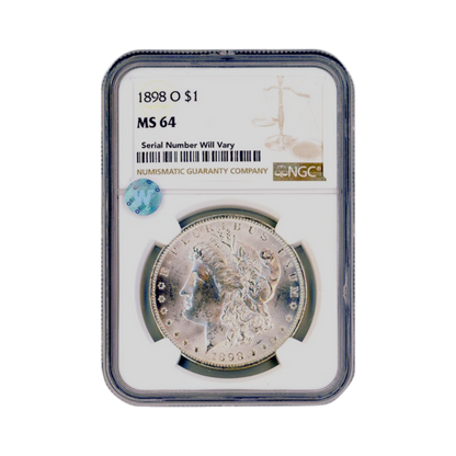 1898 O Morgan Silver Dollar New Orleans - NGC MS64 Sight White