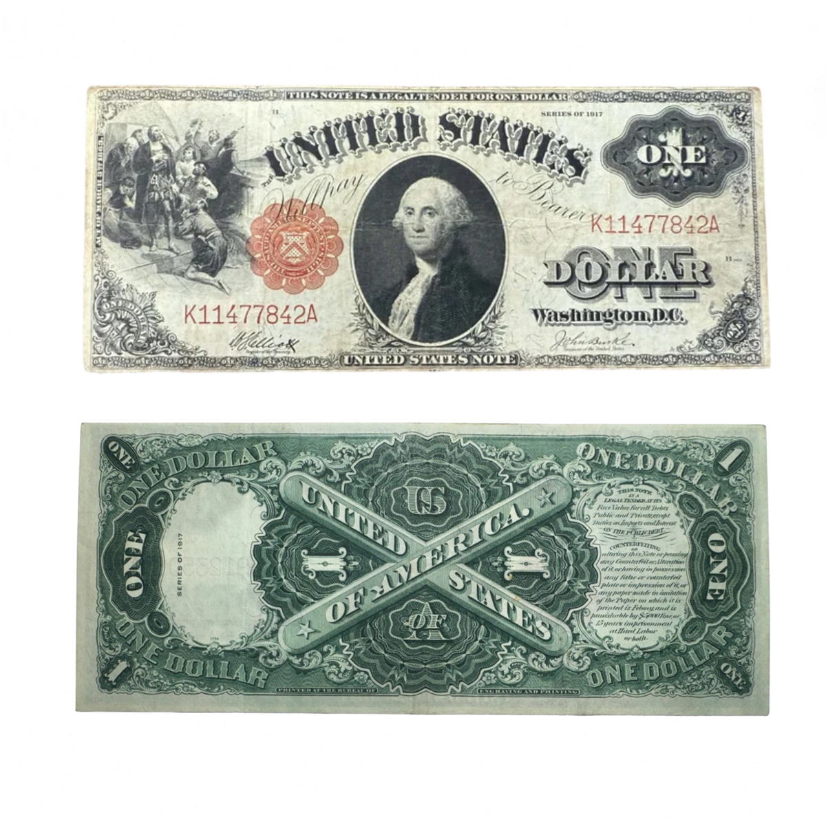 1917 $1 Sawhorses Legal Tender Note (VG-VF)