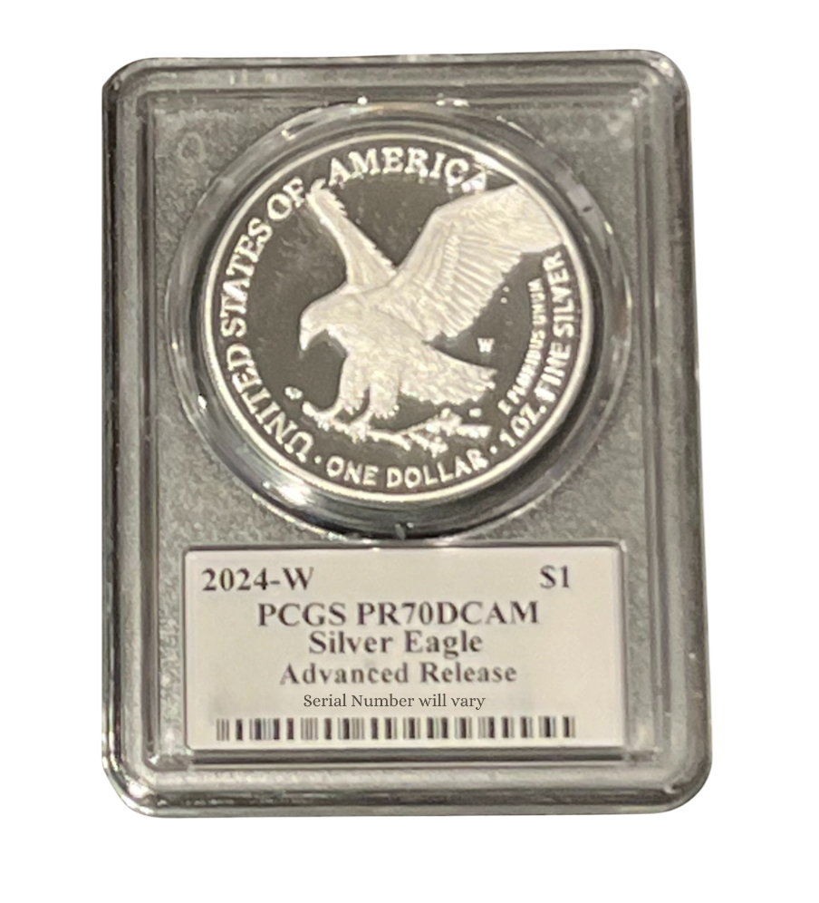 2024-W Silver Eagle - Advance Release & Cleveland Signature - PCGS PR70 DCAM - CoinsTV