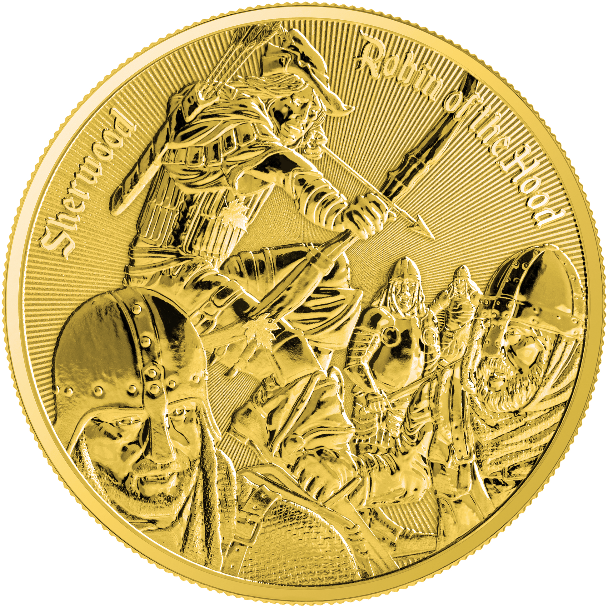 2024 Cameroon Robin of the Hood Sherwood Edition Gold Gilt 1 oz Silver Coin in Blister Pack - CoinsTV