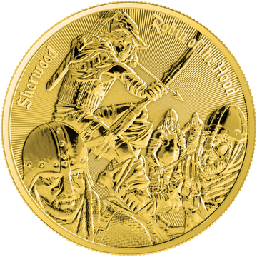 2024 Cameroon Robin of the Hood Sherwood Edition Gold Gilt 1 oz Silver Coin in Blister Pack