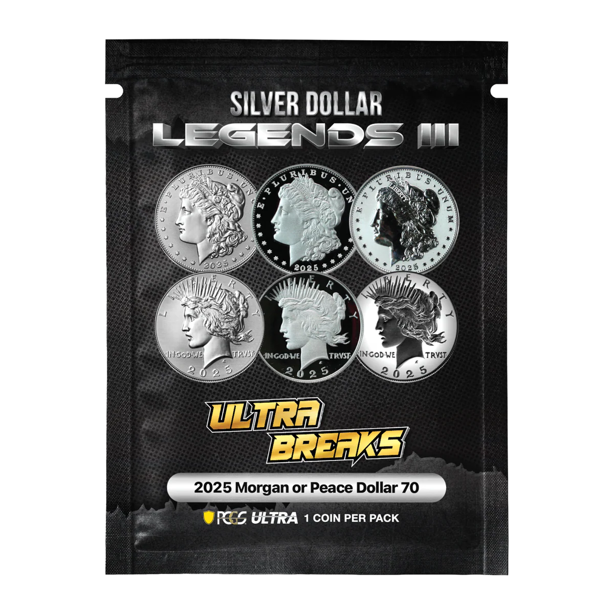 UltraBreaks Silver Dollar Legends III – 2025 Morgan or Peace Dollar 70 - CoinsTV