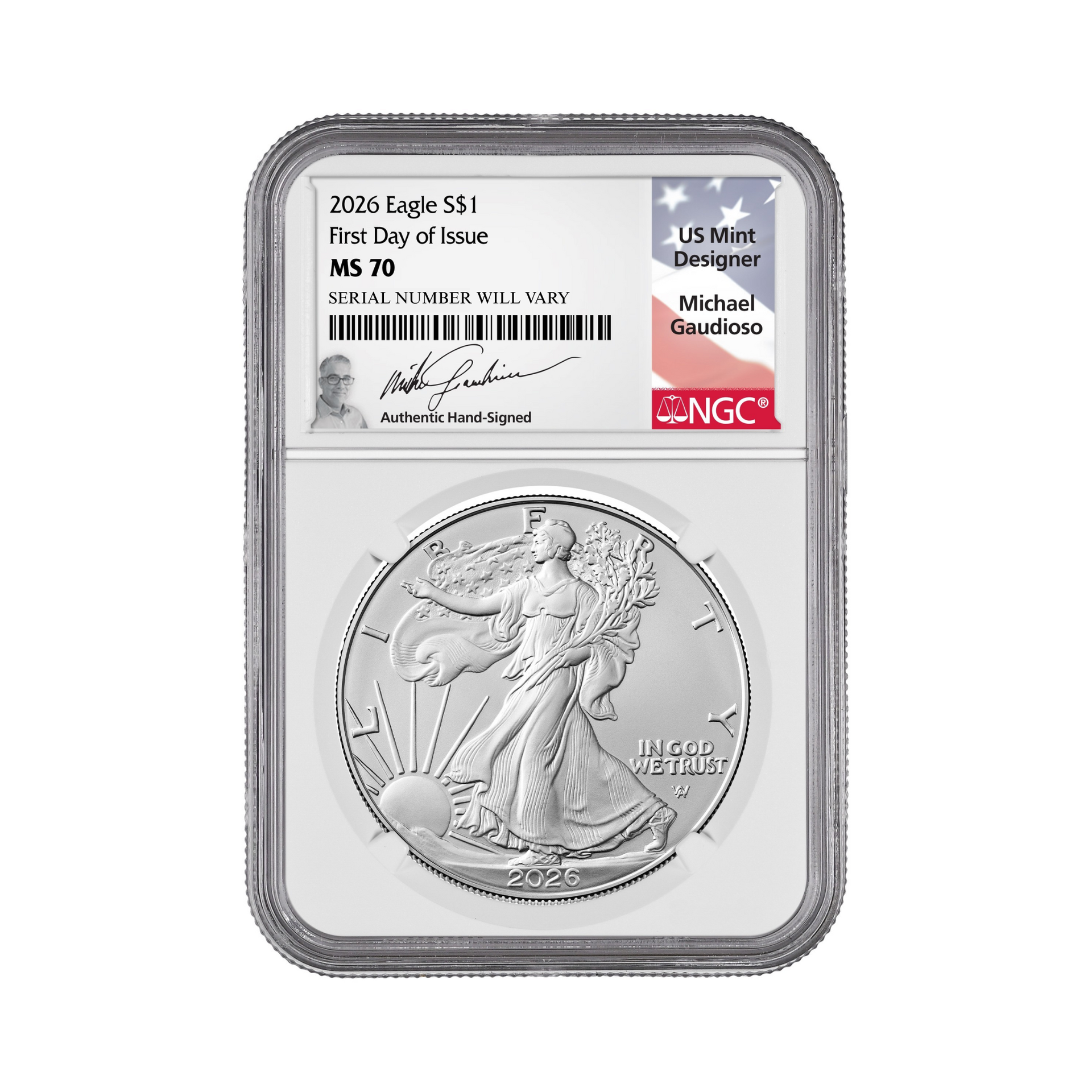 2026 Silver Eagle - Michael Gaudioso Signature - NGC MS70 FDOI