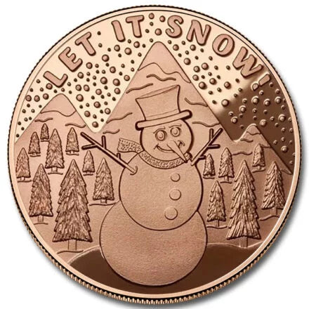 Holiday 1 oz Copper Round Set of 2 - Santa and Snowman - CoinsTV