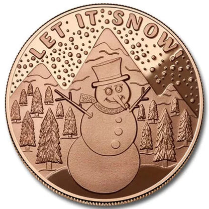 Holiday 1 oz Copper Round Set of 2 - Santa and Snowman - CoinsTV