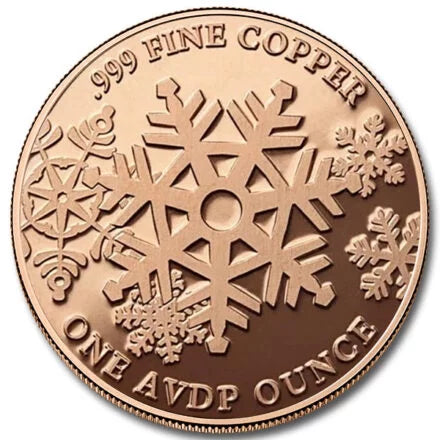 Holiday 1 oz Copper Round Set of 2 - Santa and Snowman - CoinsTV