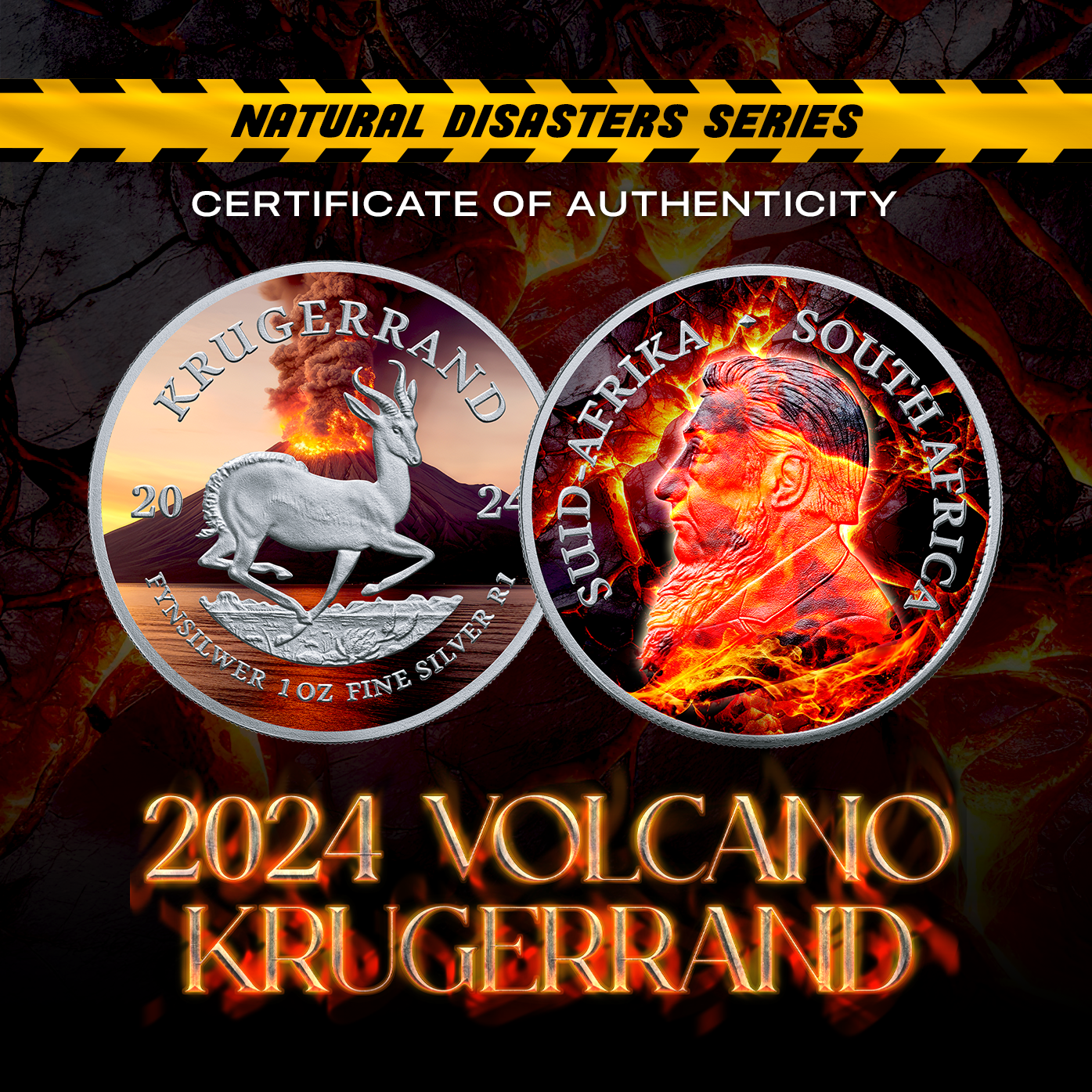 2024 1 oz Volcano Krugerrand - Natural Disaster Series - CoinsTV