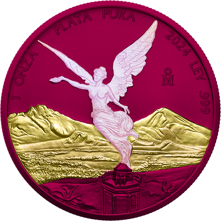 2024 Mexico Libertad Space Pink Opal Edition 1 oz Silver Coin - CoinsTV