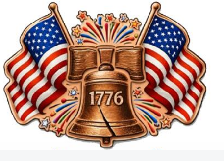 Spirit of 1776 Shaped Colorized 100g Copper Medal in Box