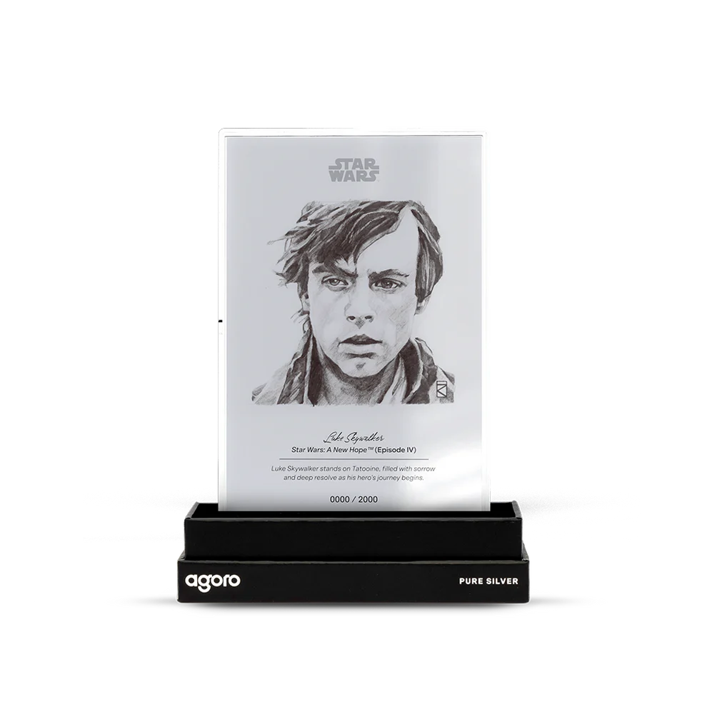 Sketch Art: Luke Skywalker 5gm Silver Foil Agoro - CoinsTV