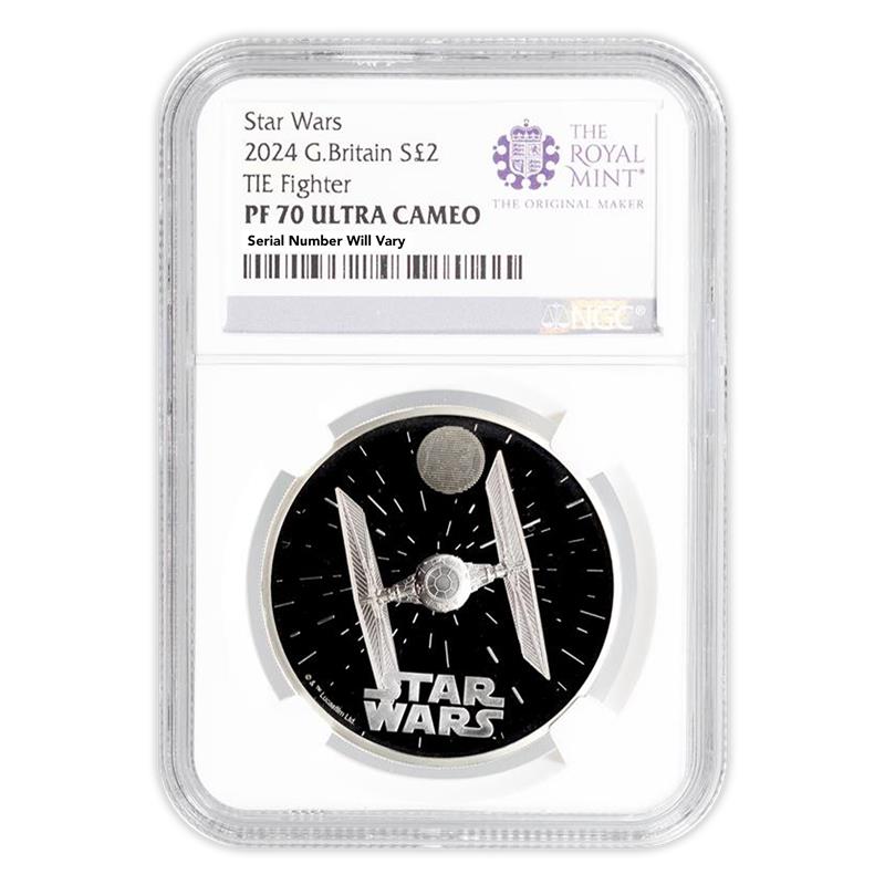 2024 Great Britain Star Wars TIE Fighter 1 oz Silver Proof - NGC PF70 UCAM - CoinsTV