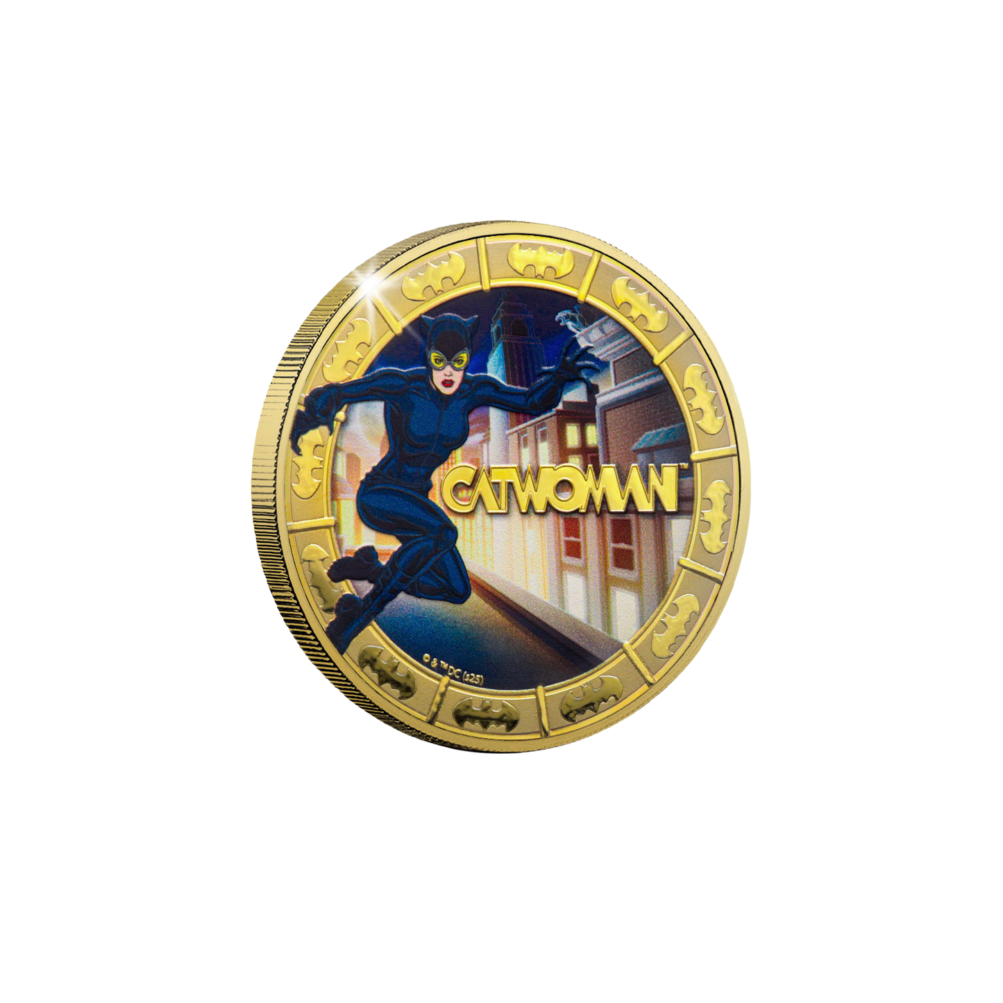 2025 Solomon Islands DC Catwoman Gold Plated 27.5g CN Coin in Card