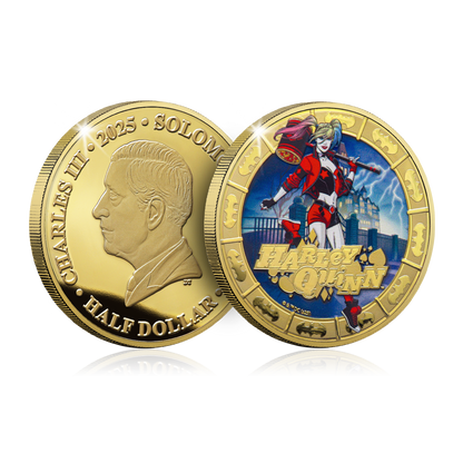 2025 Solomon Islands DC Harley Quinn Gold Plated 27.5g CN Coin in Card